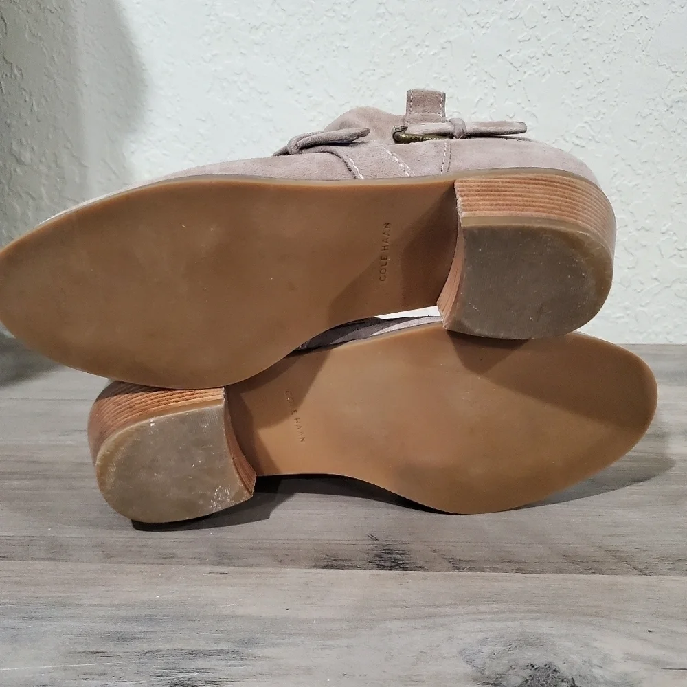 Cole Haan Jensynn Suede Tan Ankle Booties Size 6.5